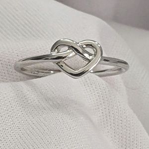 Ring Solid Sterling Silver Heart Knot Ring